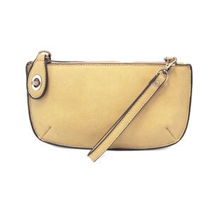 Joy Susan Tan Wristlet with Elegant Gold Accents